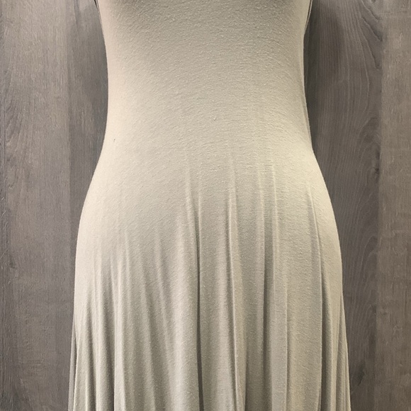 Canari Olive Spaghetti Strap Maxi Slip Uneven Hemline Dress Women's Size Small - Picture 8 of 9